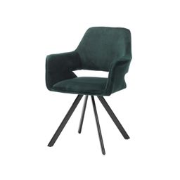 Armstoel Céline Groen Velours - Set van 2
