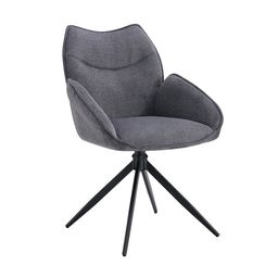 Armstoel Famke Donkergrijs - Set van 2