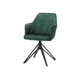 Armstoel Melvin Groen Stof - Set van 2