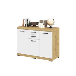 Dressoir Hermes Artisan Eiken Wit 120x50x90 cm