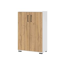 Lage dichte kantoorkast Discovery Eiken Wit