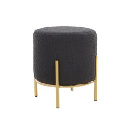 Poef Mia Antraciet-Goud Bouclé