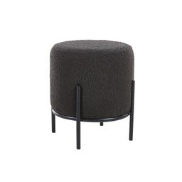 Poef Mia Antraciet-Zwart Bouclé