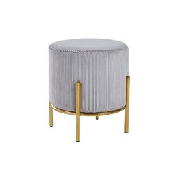 Poef Mia Lichtgrijs-Goud Stof