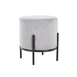 Poef Mia Lichtgrijs-Zwart Stof