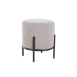 Poef Mia Taupe-Zwart Bouclé