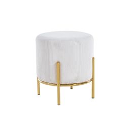 Poef Mia Wit-Goud Stof