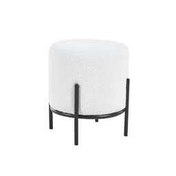 Poef Mia Wit-Zwart Bouclé
