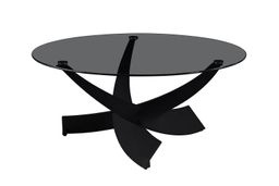 Salontafel Mavon Rond Grijs Glas