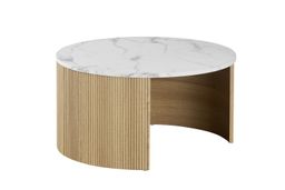 Salontafel Velor Rond Marmer Beige