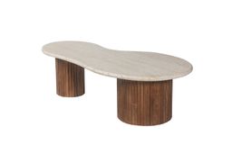 Salontafel Sano Mangohout Travertin Beige 120cm
