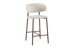 Barkruk Zorin Walnoot Stof Beige - Set van 2
