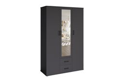 Jean 3-door Wardrobe - Dark Grey Mirror