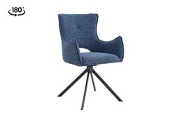 Darvo Chair - Swivel - Blue Fabric - Set of 2