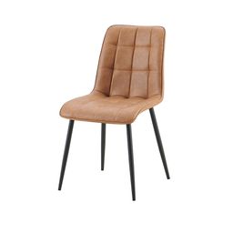 Stoel Fons Cognac - Set van 4