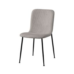 Stoel James Lichtgrijs Ribstof - Set van 2