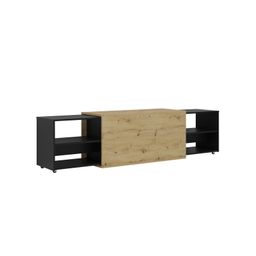 TV-meubel Vermont Artisan Eiken Zwart