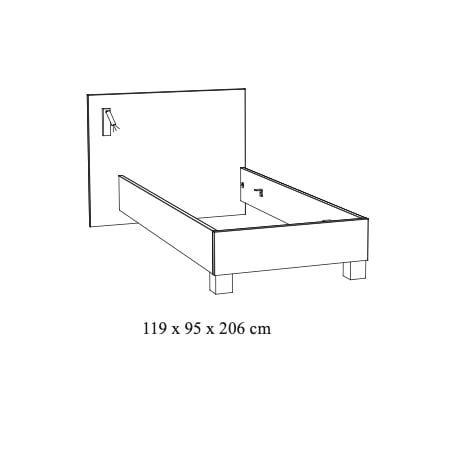 Bed Livia 120x200 cm Eiken