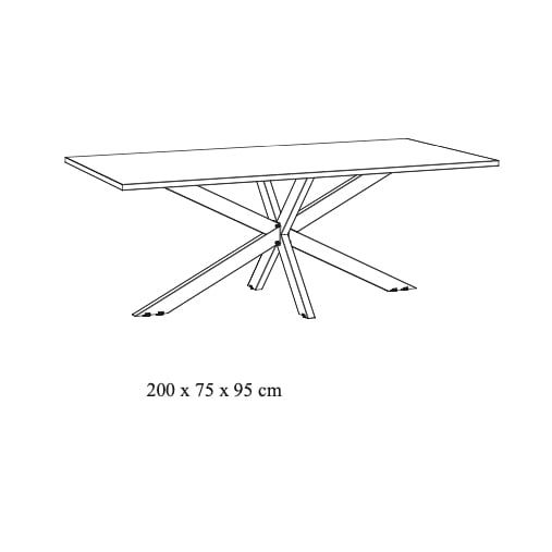 Eetkamertafel Myron Zwart 200 cm