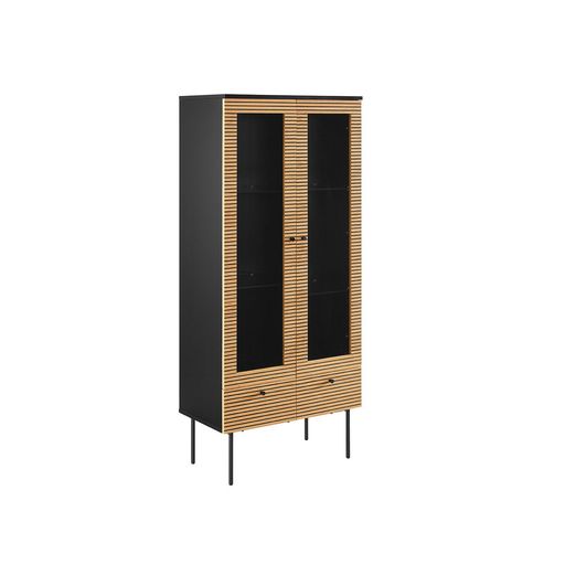 TV-meubel LYNGVIG 160cm 2 tambour deuren donker eiken