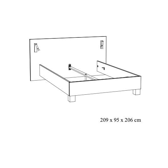 Bed Livia 160x200 cm Eiken