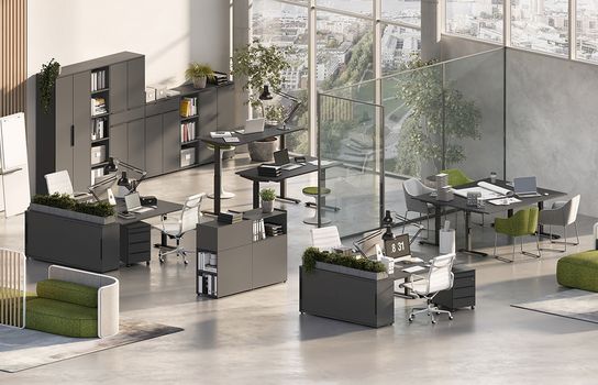 Bureau Galileo Grafiet 180 cm