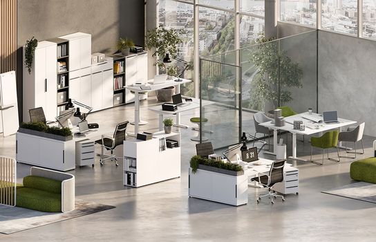 Bureau Galileo Wit 160 cm