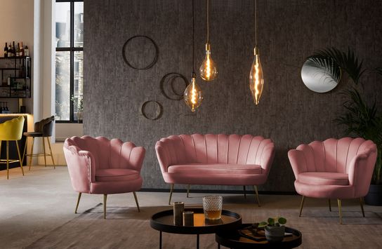 Fauteuil Chanelle Velvet Roze 136 cm