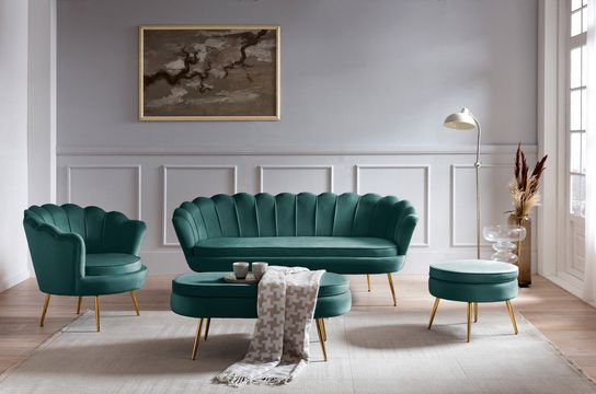 Barkruk Chanelle Velvet Groen - Set van 2