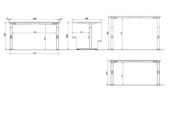 Bureau Galileo Wit 140 cm