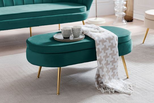 Poef Chanelle Velvet Groen 99 cm