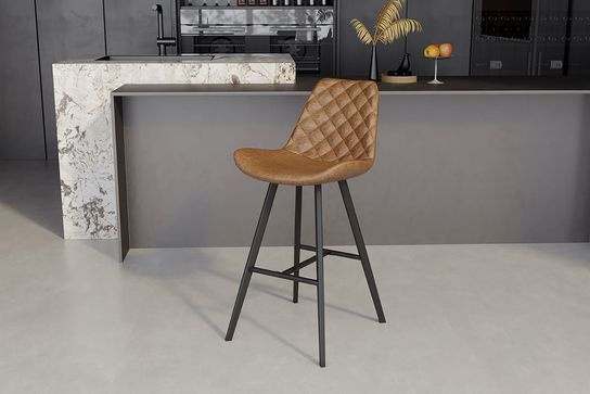 Barkruk Jonathan Cognac - Set van 2