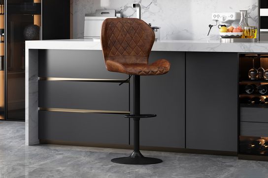 Barkruk Siebe Cognac - Set van 2