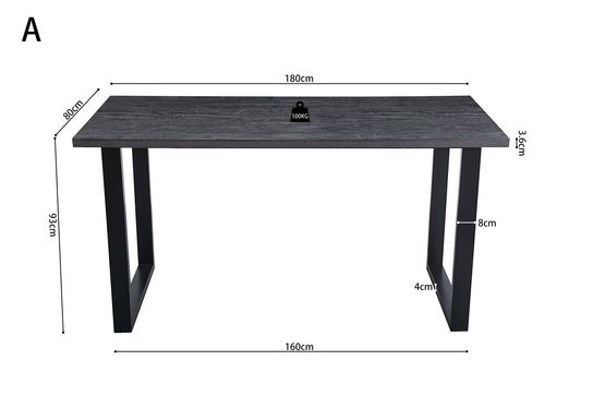 Bartafel Eugene Donkerbruin 180cm