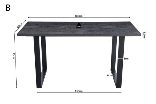 Bartafel Eugene Donkerbruin 180cm