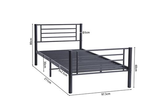 Bed Becky Metaal 90x200 cm
