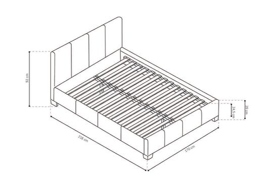 Bed Napels Zwart 160x200cm