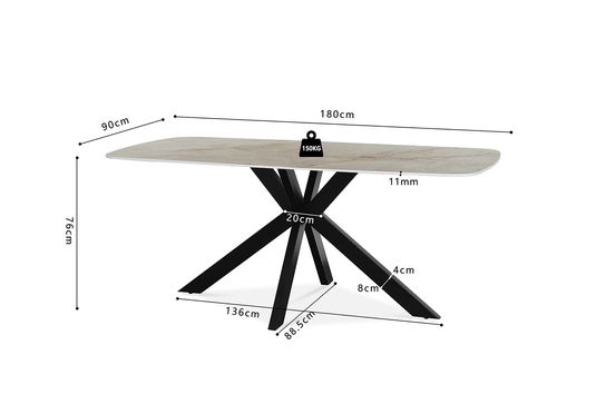 Eetkamertafel Jody Beige 180 cm