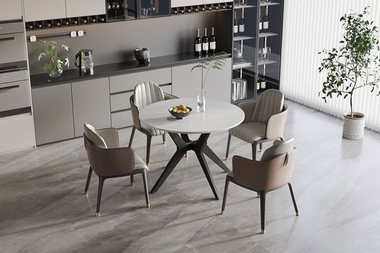 Eetkamertafel Jody Wit Glans Rond 110 cm