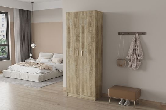 Hoge dichte kast Edwin Sonoma 75x36x194 cm