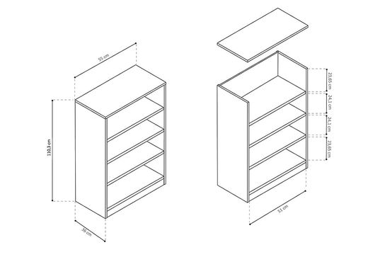 Lage open kast Edwin Sonoma 55x36x110 cm