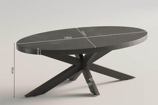 Salontafel Otis Ovaal Zwart 130 cm