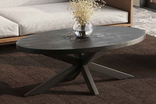 Salontafel Otis Ovaal Zwart 130 cm