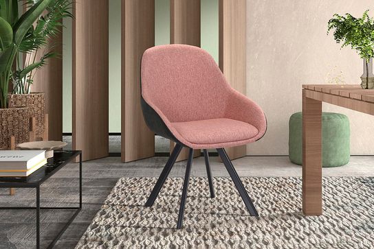 Stoel Malou Roze-Donkergrijs - Set van 2