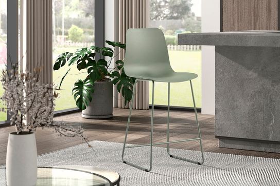 Barkruk Penny Grijs-Groen - Set van 2