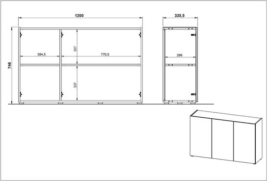 Dressoir Orlando Kasjmier 120 cm