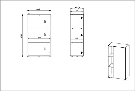 Lage kantoorkast Orlando Grafiet 110 cm