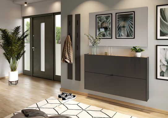 Schoenenkast Eleonore Grafiet 140 cm