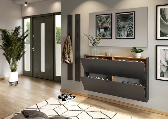 Schoenenkast Eleonore Grafiet 140 cm