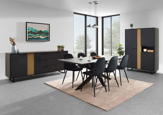 Dressoir Myron Zwart 216 cm